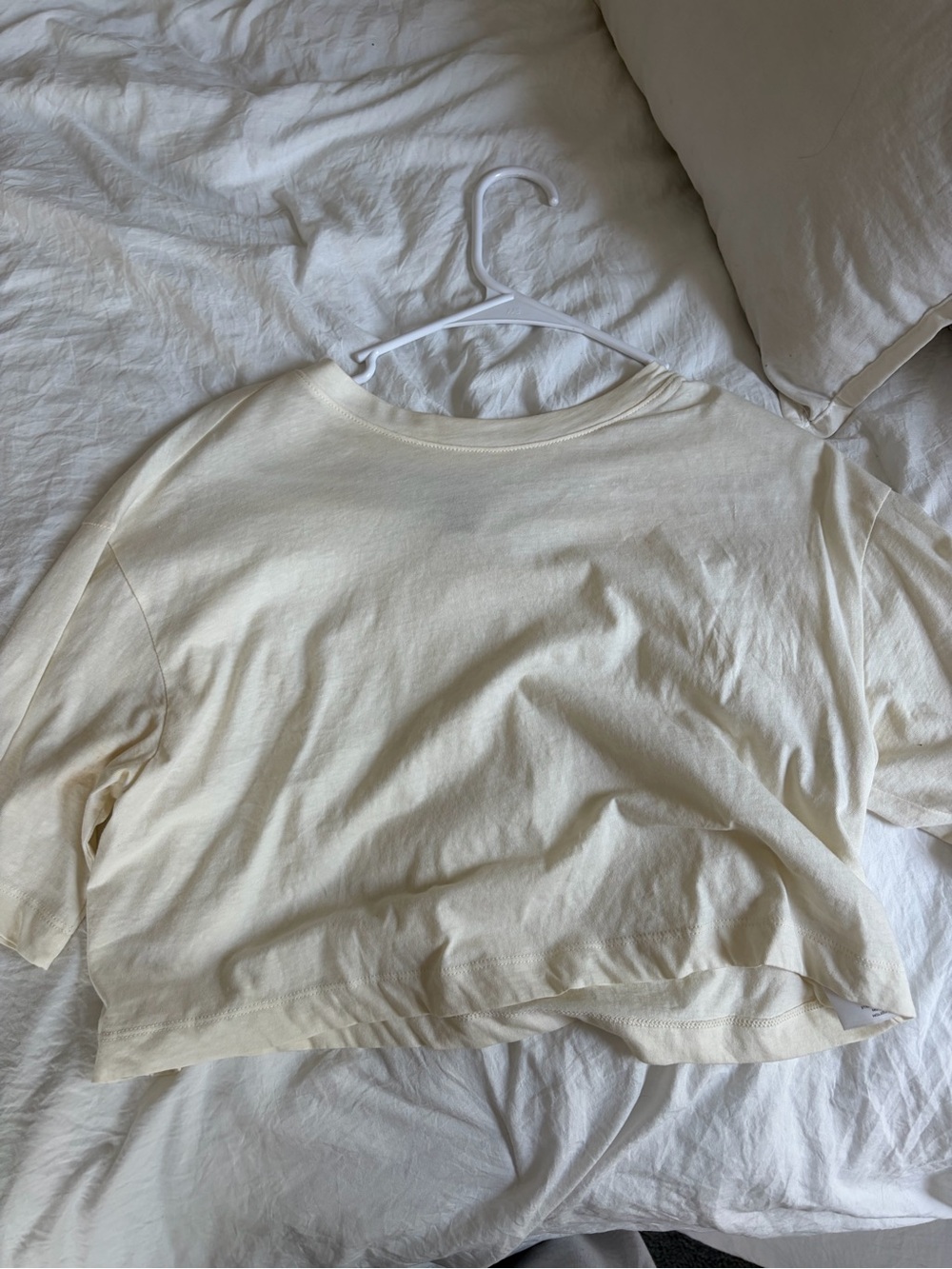 BDG Cropped Boxy Tee in Light Cream